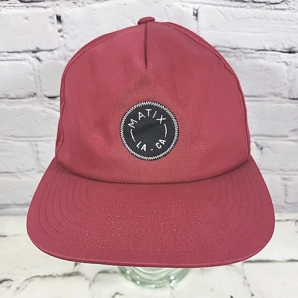 Matix Hat Mens One Size Maroon Red Snapback Brand Logo Ball Cap Flaw